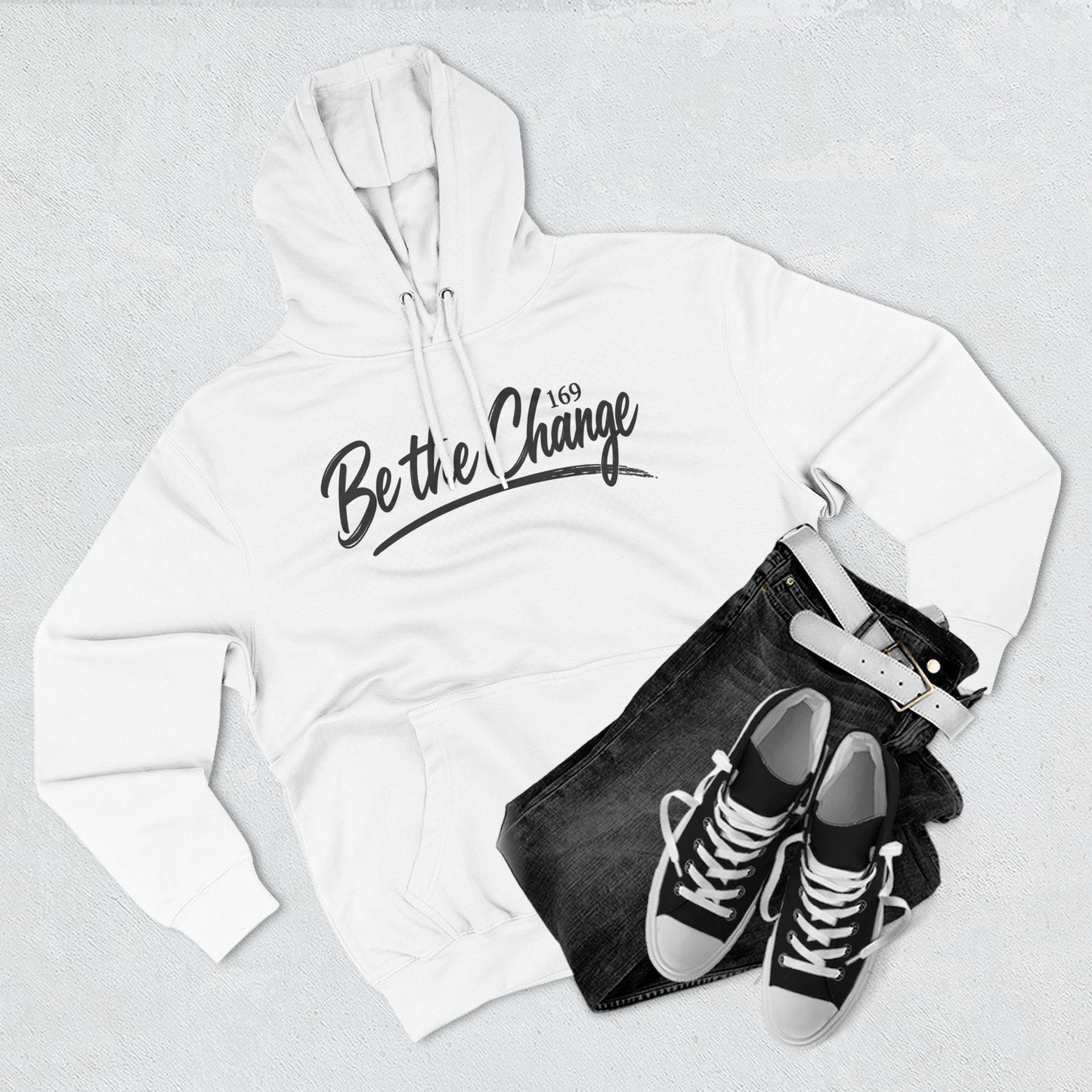 Be the Change Hoodie - Inspirational Script Fleece Pullover